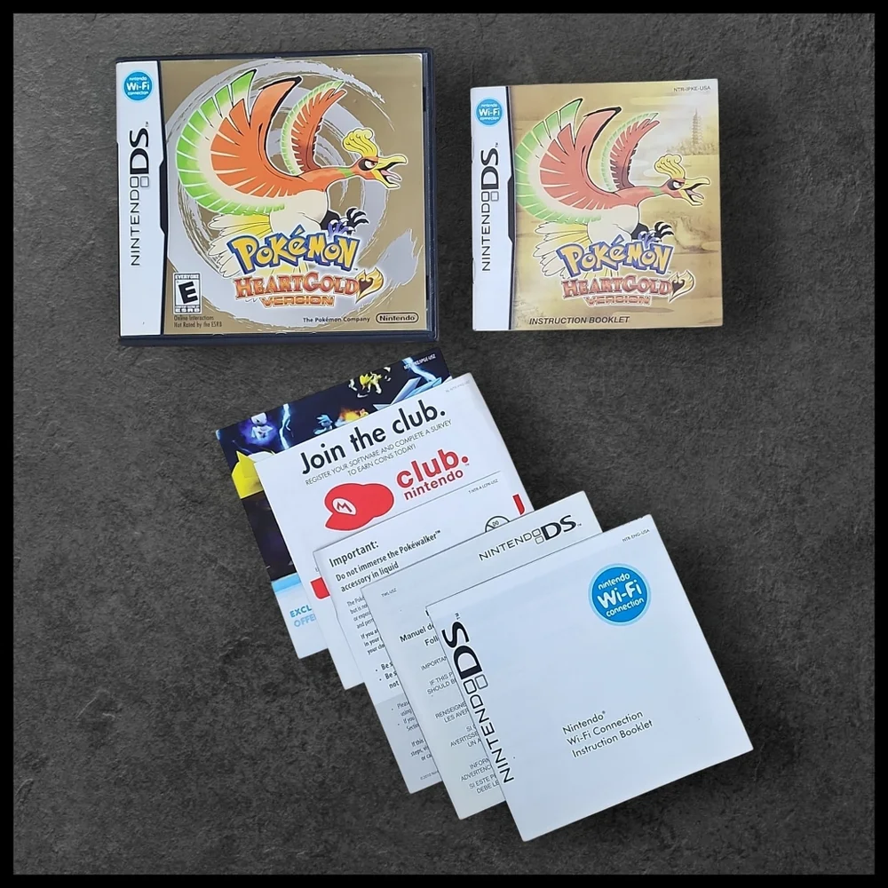 Nintendo DS Pokemon Heartgold Replacement Video Game Case Manual Only NO GAME - Picture 5 of 5